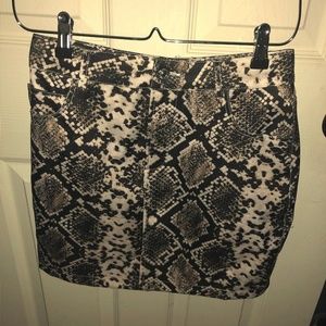 snakeskin mini skirt